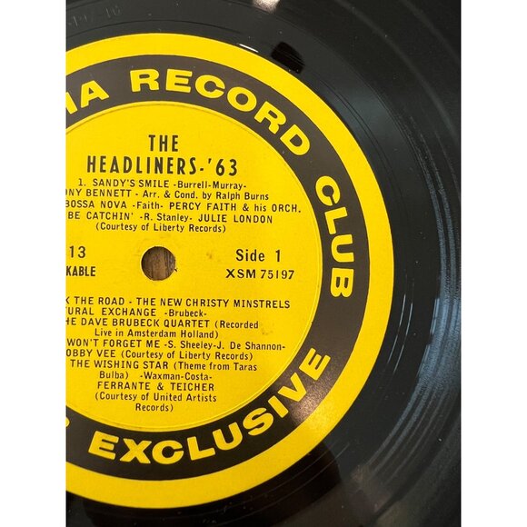 The Headliners 63 Vinyl Record Columbia Record Club Exclusive XSM 75197 - Picture 3 of 5